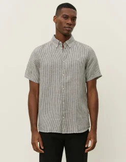 Les Deux Konrad Stripe Linen SS Shirt | Shirts / Overshirts