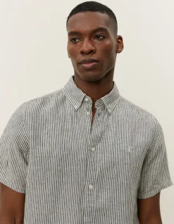 Les Deux Konrad Stripe Linen SS Shirt | Shirts / Overshirts