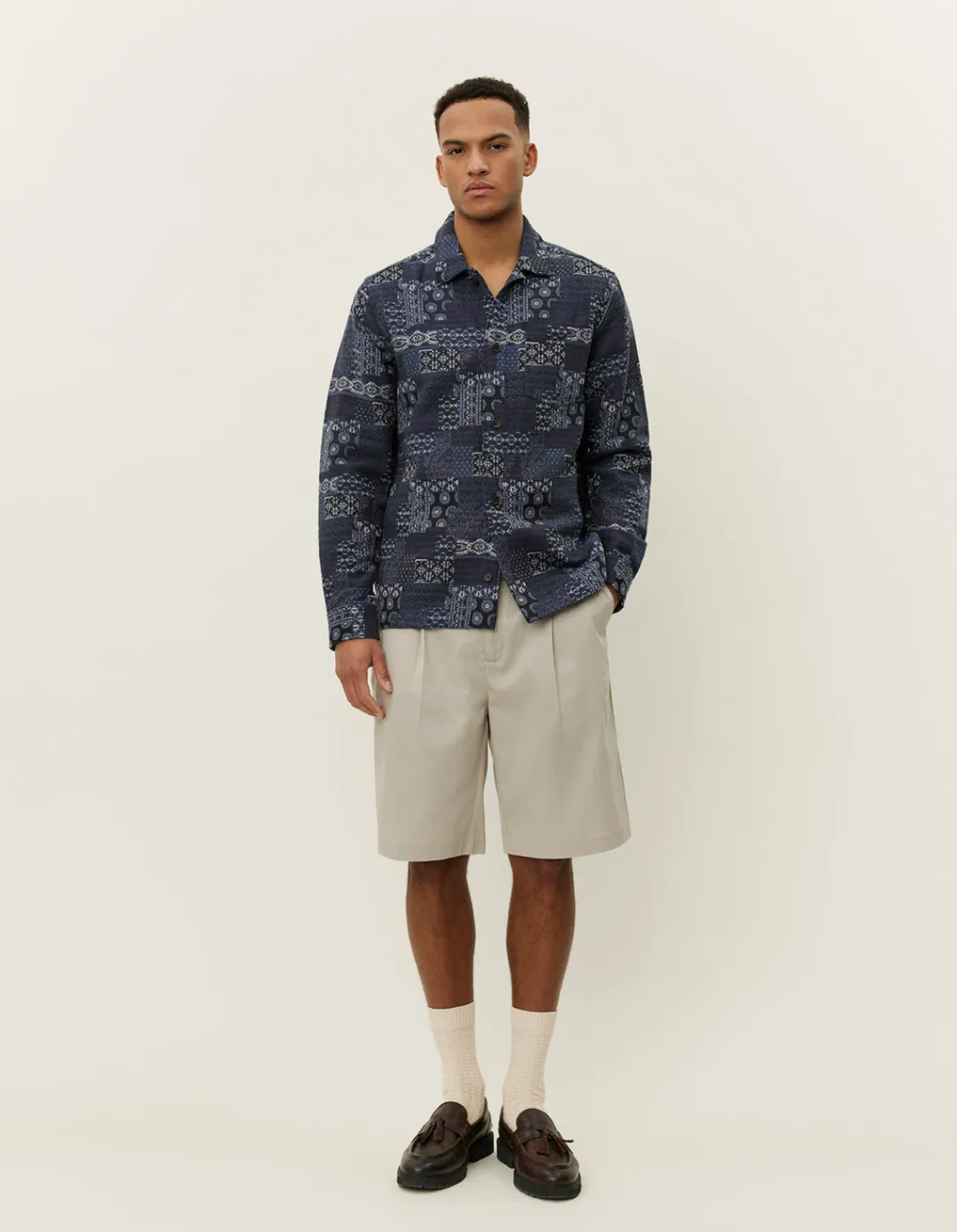 Les Deux Layton Contrast Jacquard Overshirt | Shirts / Overshirts
