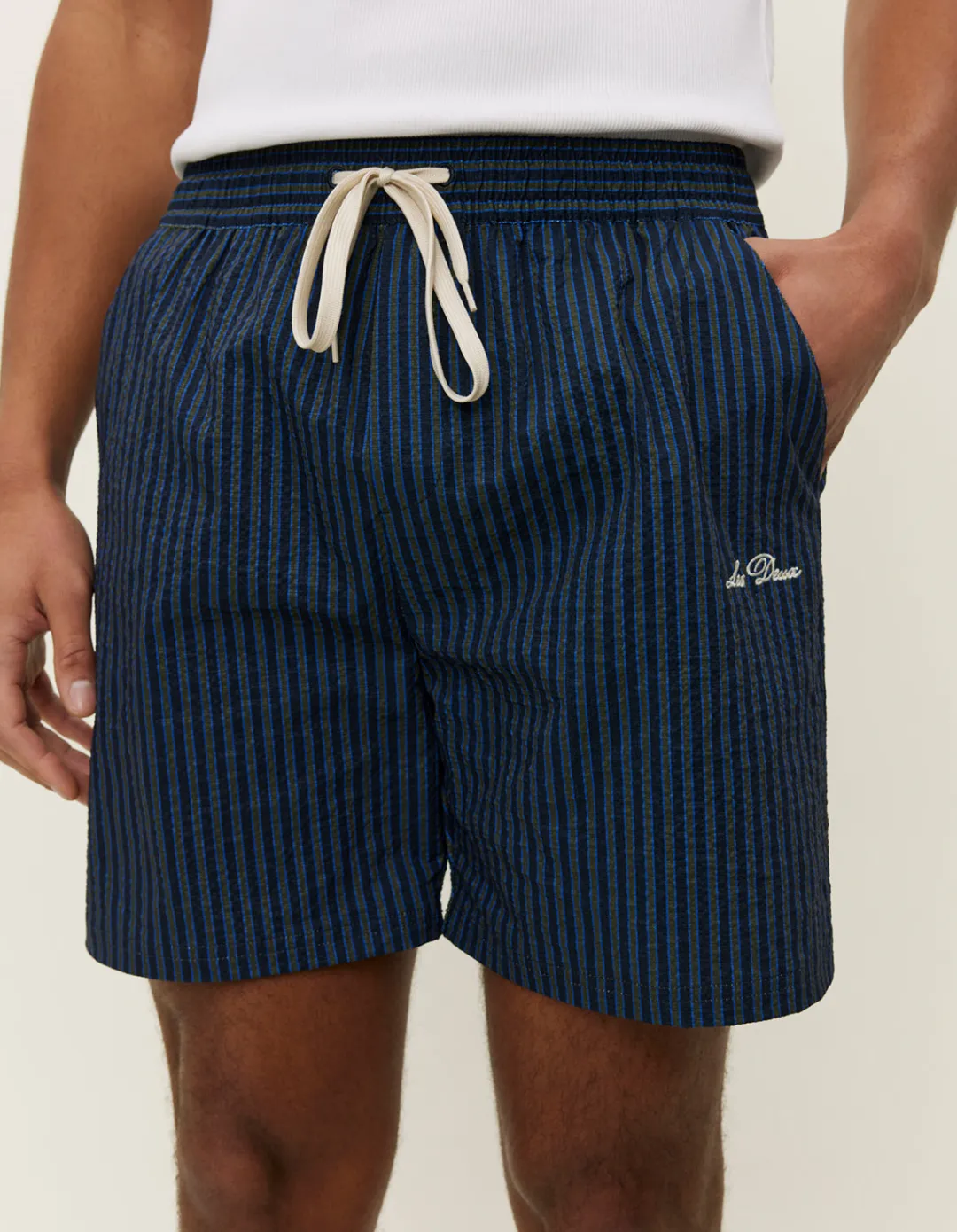 Les Deux Stan Stripe Seersucker Swimshorts | Shorts