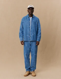 Les Deux Yale Logo Denim Overshirt | Shirts / Overshirts