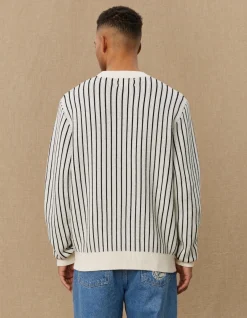 Les Deux Yale Pinstripe Round Neck Knit | Knitwear