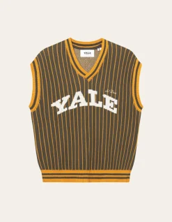 Les Deux Yale Pinstripe V-Neck Knit Vest | Knitwear