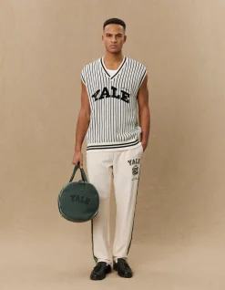 Les Deux Yale Pinstripe V-Neck Knit Vest | Knitwear