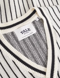 Les Deux Yale Pinstripe V-Neck Knit Vest | Knitwear