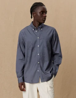 Les Deux Yale Satin Jacquard Shirt | Shirts / Overshirts