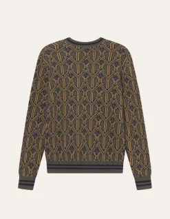 Les Deux Yale V-Neck Jacquard Knit | Knitwear
