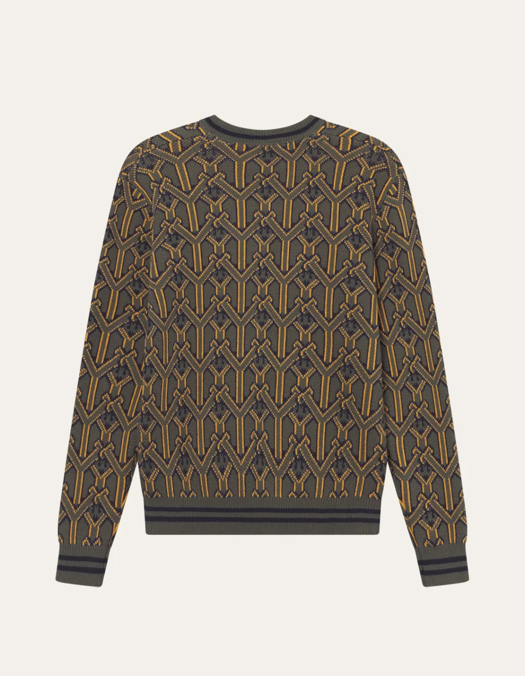 Les Deux Yale V-Neck Jacquard Knit | Knitwear