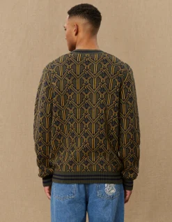 Les Deux Yale V-Neck Jacquard Knit | Knitwear